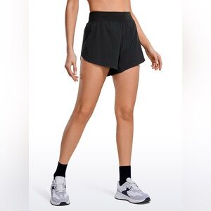 CRZ Yoga Feathery-Fit Soft Lined Mid Rise Short 4'' Black Women's Athletic Short